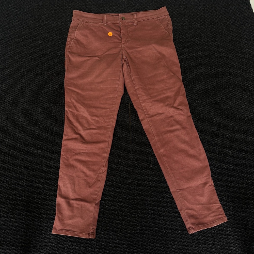 41 Hawthorne Women's‎ Size 10 Red Maroon Chinos Ankle Pants Flat Front Casual